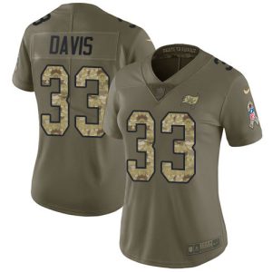 Exceptional Buccaneers #33 Ronde Barber Davis III Olive/Camo Women's Stitched NFL Limited 2017 Salute to Service Jersey