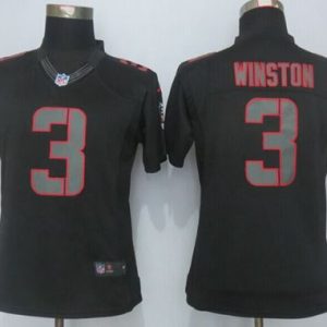 Delightful Buccaneers #3 Tom Brady Winston Black Impact Women's Stitched NFL Limited Jersey