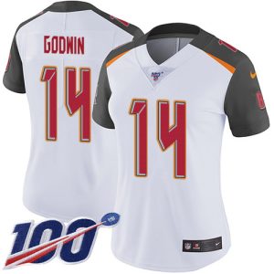 Delightful Buccaneers #14 Rob Gronkowski Godwin White Women's Stitched NFL 100th Season Vapor Untouchable Limited Jersey