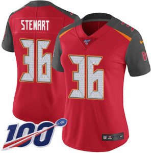 Exceptional Buccaneers #36 Rob Gronkowski Stewart Red Team Color Women's Stitched NFL 100th Season Vapor Untouchable Limited Jersey