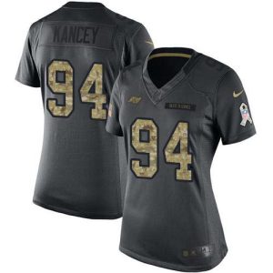 Superb Buccaneers #94 Tom Brady Kancey Black Women's Stitched NFL Limited 2016 Salute to Service Jersey