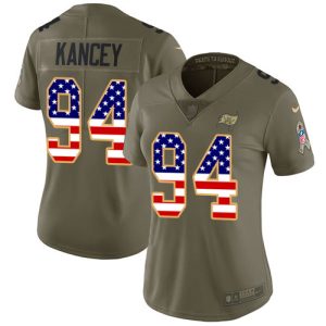 Delightful Buccaneers #94 Rob Gronkowski Kancey Olive/USA Flag Women's Stitched NFL Limited 2017 Salute To Service Jersey