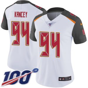 Exceptional Buccaneers #94 Ronde Barber Kancey White Women's Stitched NFL 100th Season Vapor Untouchable Limited Jersey
