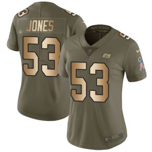 Delightful Buccaneers #53 Rob Gronkowski Jones Olive/Gold Women's Stitched NFL Limited 2017 Salute To Service Jersey