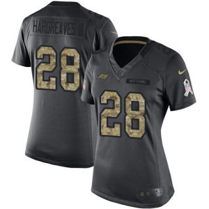 Amazing Buccaneers #28 Ronde Barber Hargreaves III Black Women's Stitched NFL Limited 2016 Salute to Service Jersey