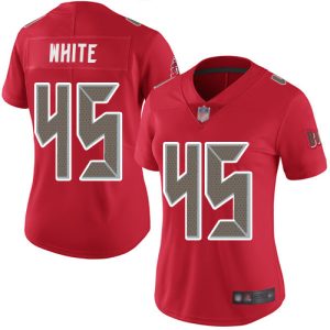 Amazing Buccaneers #45 Rob Gronkowski White Red Women's Stitched NFL Limited Rush Jersey
