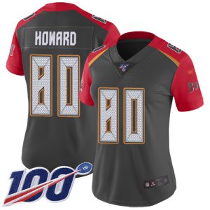 Exceptional Buccaneers #80 Ronde Barber J. Howard Gray Women's Stitched NFL Limited Inverted Legend 100th Season Jersey