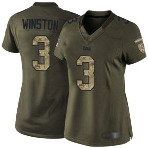 Top notch Buccaneers #3 Tom Brady Winston Green Women's Stitched NFL Limited 2015 Salute to Service Jersey