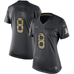 Fantastic Buccaneers #8 Ronde Barber Pinion Black Women's Stitched NFL Limited 2016 Salute to Service Jersey