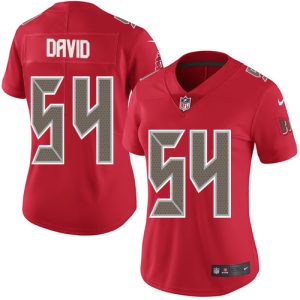 Amazing Buccaneers #54 Tom Brady David Red Women's Stitched NFL Limited Rush Jersey