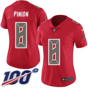 Premium Buccaneers #8 Rob Gronkowski Pinion Red Women's Stitched NFL Limited Rush 100th Season Jersey