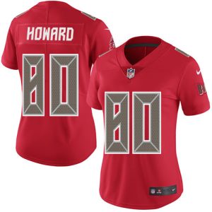 Amazing Buccaneers #80 Rob Gronkowski J. Howard Red Women's Stitched NFL Limited Rush Jersey