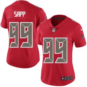 Fantastic Buccaneers #99 Ronde Barber Sapp Red Women's Stitched NFL Limited Rush Jersey
