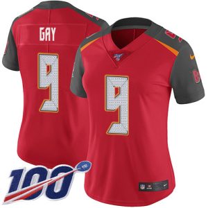 Top notch Buccaneers #9 Rob Gronkowski Gay Red Team Color Women's Stitched NFL 100th Season Vapor Untouchable Limited Jersey