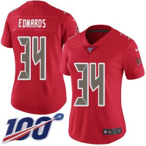 Delightful Buccaneers #34 Tom Brady Edwards Red Women's Stitched NFL Limited Rush 100th Season Jersey