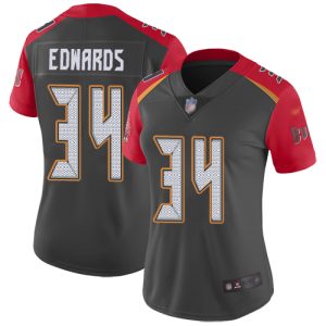 Amazing Buccaneers #34 Rob Gronkowski Edwards Gray Women's Stitched NFL Limited Inverted Legend Jersey