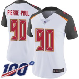 Delightful Buccaneers #90 Ronde Barber Pierre-Paul White Women's Stitched NFL 100th Season Vapor Limited Jersey