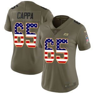 Top notch Buccaneers #65 Ronde Barber Cappa Olive/USA Flag Women's Stitched NFL Limited 2017 Salute To Service Jersey