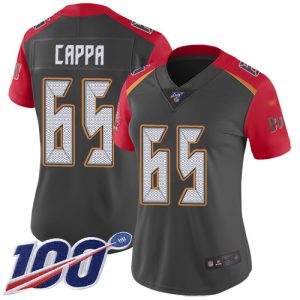 Exceptional Buccaneers #65 Ronde Barber Cappa Gray Women's Stitched NFL Limited Inverted Legend 100th Season Jersey