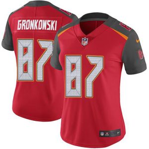 Outstanding Buccaneers #87 Tom Brady Gronkowski Red Team Color Women's Stitched NFL Vapor Untouchable Limited Jersey