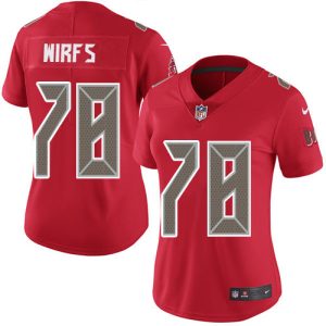 Top notch Buccaneers #78 Tom Brady Wirfs Red Women's Stitched NFL Limited Rush Jersey