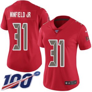Delightful Buccaneers #31 Tom Brady Winfield Jr. Red Women's Stitched NFL Limited Rush 100th Season Jersey