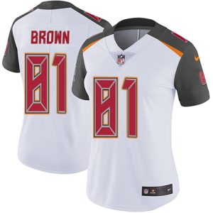 Delightful Buccaneers #81 Ronde Barber Brown White Women's Stitched NFL Vapor Untouchable Limited Jersey