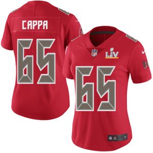 Exceptional Buccaneers #65 Rob Gronkowski Cappa Red Women's Super Bowl LV Bound Stitched NFL Limited Rush Jersey