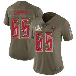 Top notch Buccaneers #65 Tom Brady Cappa Olive Women's Super Bowl LV Bound Stitched NFL Limited 2017 Salute To Service Jersey