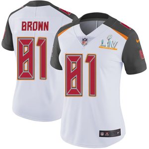 Amazing Buccaneers #81 Rob Gronkowski Brown White Women's Super Bowl LV Bound Stitched NFL Vapor Untouchable Limited Jersey