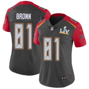 Outstanding Buccaneers #81 Ronde Barber Brown Gray Women's Super Bowl LV Bound Stitched NFL Limited Inverted Legend Jersey