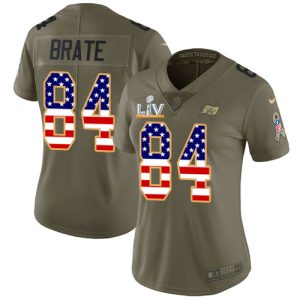 Delightful Buccaneers #84 Ronde Barber Brate Olive/USA Flag Women's Super Bowl LV Bound Stitched NFL Limited 2017 Salute To Service Jersey