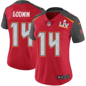 Delightful Buccaneers #14 Rob Gronkowski Godwin Red Team Color Women's Super Bowl LV Bound Stitched NFL Vapor Untouchable Limited Jersey
