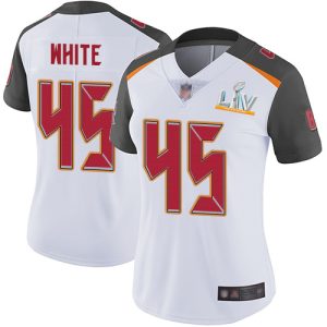 Premium Buccaneers #45 Tom Brady White White Women's Super Bowl LV Bound Stitched NFL Vapor Untouchable Limited Jersey