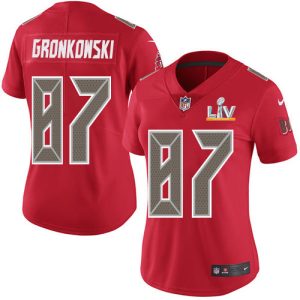 Top notch Buccaneers #87 Ronde Barber Gronkowski Red Women's Super Bowl LV Bound Stitched NFL Limited Rush Jersey