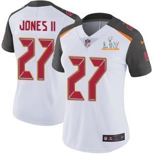 Fantastic Buccaneers #27 Rob Gronkowski Jones II White Women's Super Bowl LV Bound Stitched NFL Vapor Untouchable Limited Jersey