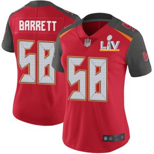 Delightful Buccaneers #58 Tom Brady Barrett Red Team Color Women's Super Bowl LV Bound Stitched NFL Vapor Untouchable Limited Jersey