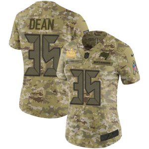 Delightful Buccaneers #35 Tom Brady Dean Camo Women's Super Bowl LV Champions Patch Stitched NFL Limited 2018 Salute To Service Jersey
