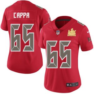 Top notch Buccaneers #65 Ronde Barber Cappa Red Women's Super Bowl LV Champions Patch Stitched NFL Limited Rush Jersey