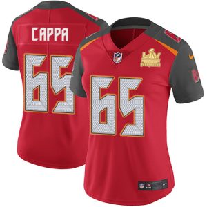 Stunning Buccaneers #65 Rob Gronkowski Cappa Red Team Color Women's Super Bowl LV Champions Patch Stitched NFL Vapor Untouchable Limited Jersey