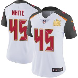 Top notch Buccaneers #45 Tom Brady White White Women's Super Bowl LV Champions Patch Stitched NFL Vapor Untouchable Limited Jersey