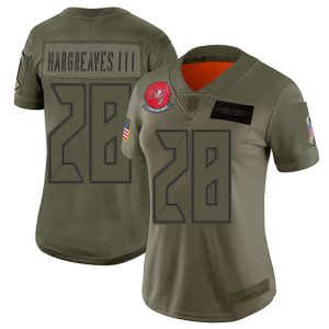 Exceptional Tampa Bay Buccaneers #28 Leonard Fournette Camo Women's Stitched NFL Limited 2019 Salute To Service Jersey