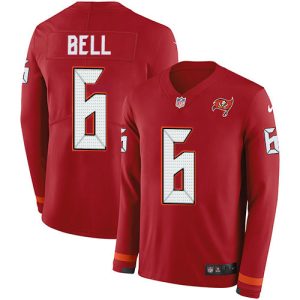Delightful Buccaneers #6 Tom Brady Bell Red Team Color Women's Stitched NFL Limited Therma Long Sleeve Jersey
