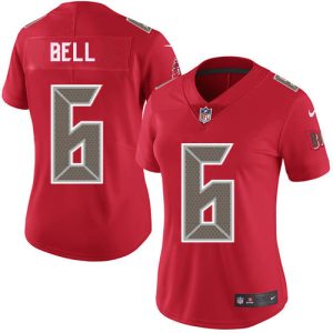 Top notch Buccaneers #6 Ronde Barber Bell Red Women's Stitched NFL Limited Rush Jersey