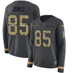 Delightful Buccaneers #85 Tom Brady Jones Anthracite Salute to Service Women's Stitched NFL Limited Therma Long Sleeve Jersey