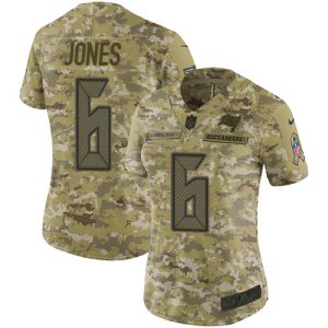 Amazing Buccaneers #6 Tom Brady Jones Camo Women's Stitched NFL Limited 2018 Salute To Service Jersey