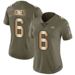 Amazing Buccaneers #6 Ronde Barber Jones Olive/Gold Women's Stitched NFL Limited 2017 Salute To Service Jersey