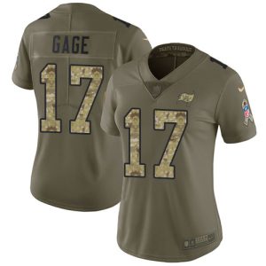 Top notch Buccaneers #17 Tom Brady Gage Olive/Camo Women's Stitched NFL Limited 2017 Salute To Service Jersey