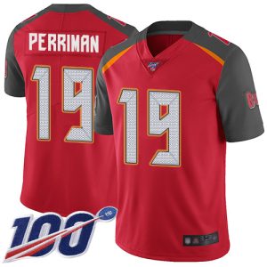 Delightful Buccaneers #19 Tom Brady Perriman Red Team Color Youth Stitched NFL 100th Season Vapor Limited Jersey
