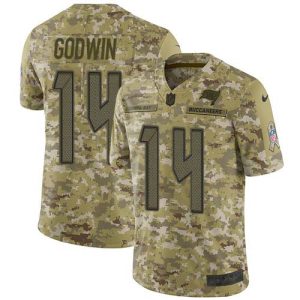 Top notch Buccaneers #14 Tom Brady Godwin Camo Youth Stitched NFL Limited 2018 Salute To Service Jersey
